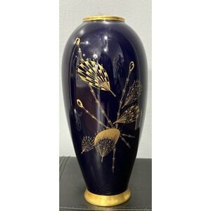 Lindner Vase, 10 inches, Echt Cobalt Kueps Bavaria Vase Sylvia GW 157/4 Rio 8